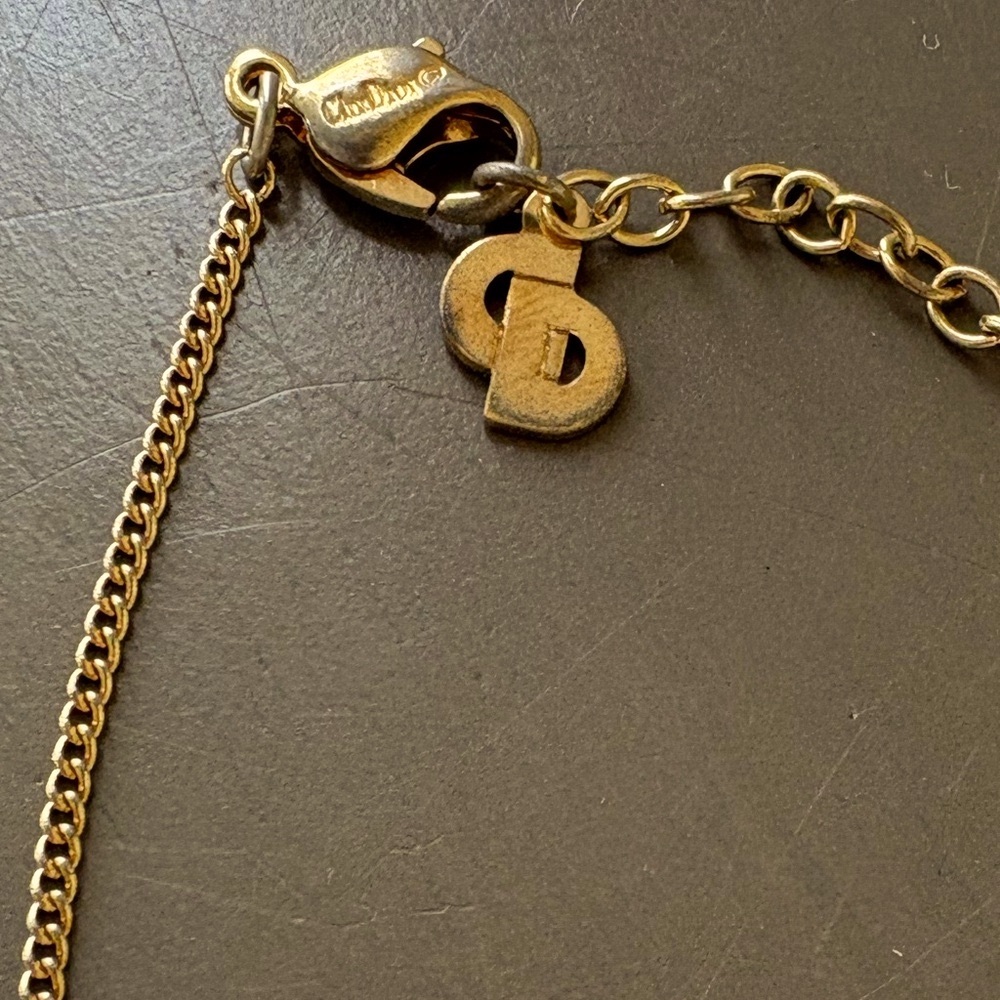 Dior Gold-Tone Circular Pendant Necklace - Picture 7 of 10